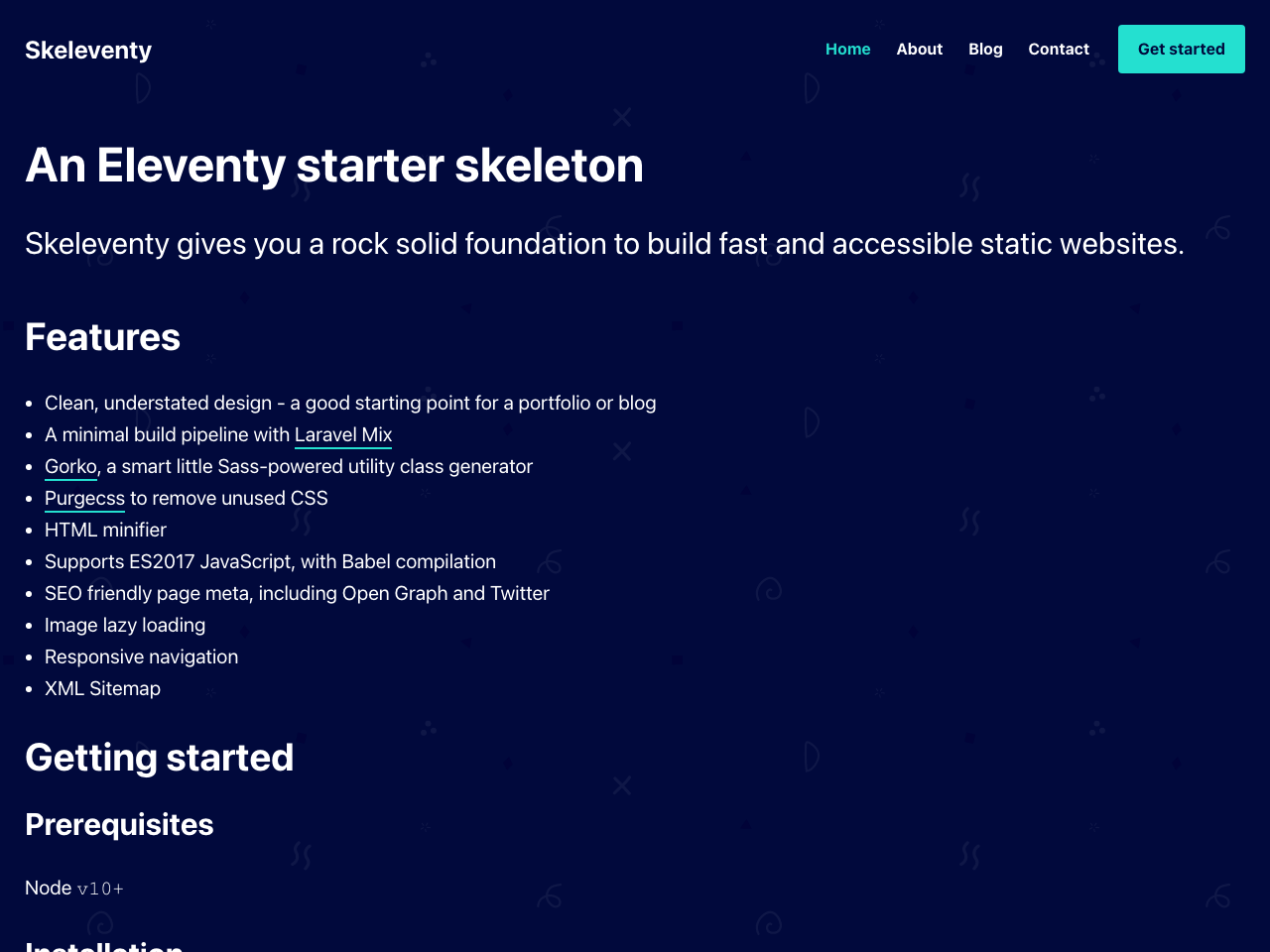 Skeleventy screenshot