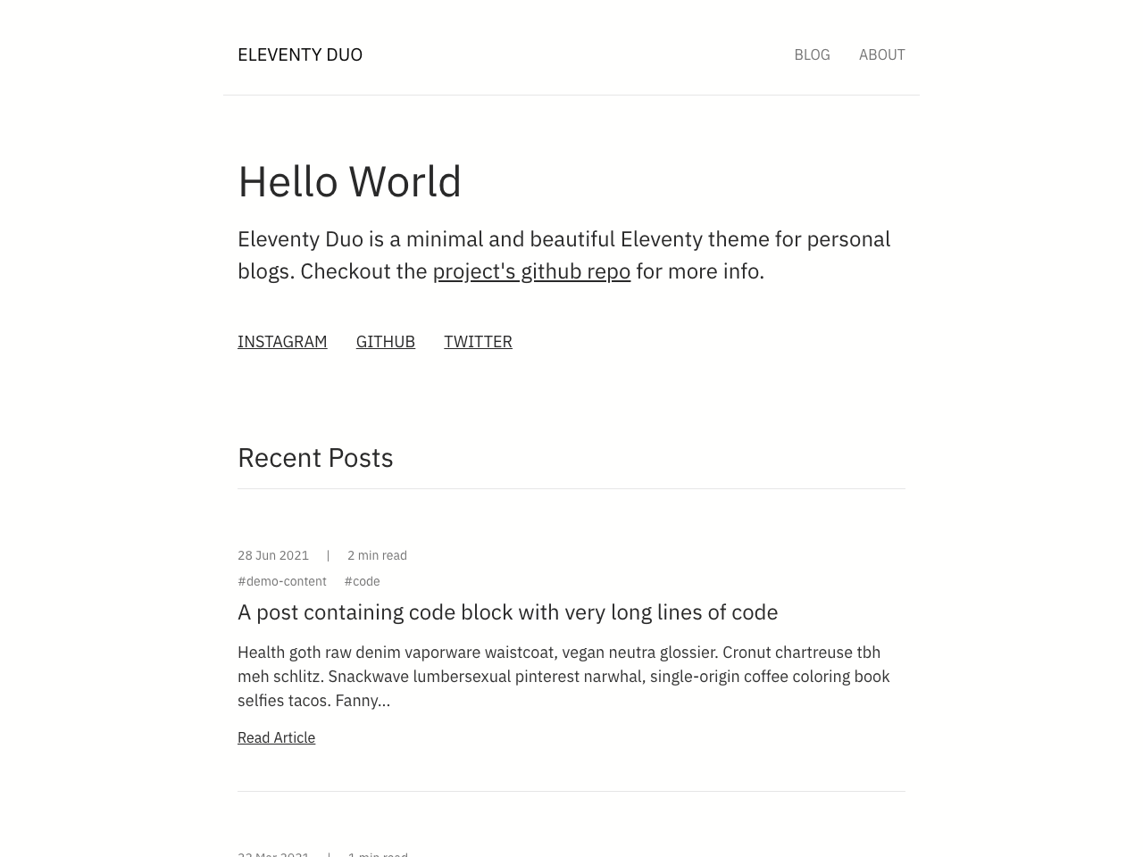 Eleventy Duo screenshot