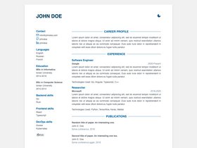 Jekyll CV screenshot