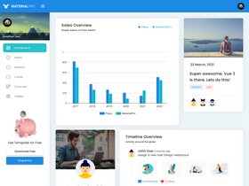 MaterialPro Free NuxtJs Admin Template screenshot